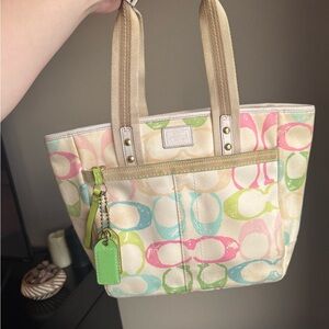 Coach Pastel Signature Tote Bag